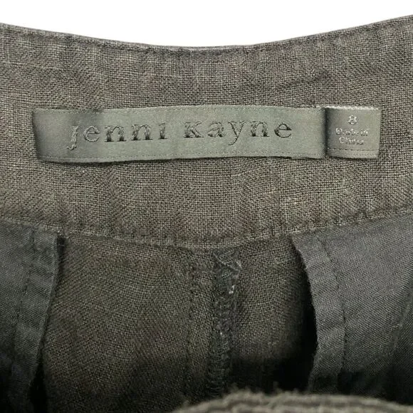 Jenni Kayne Linen Kyle Trousers Black Relaxed Fit Wide Leg Pants 8 - Picture 7 of 11